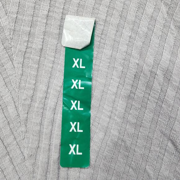 NEW Beatrix OST Sweater Womens XL Gray V-Neck Ribbed Pullover Asymmetric Tunic - Picture 3 of 13